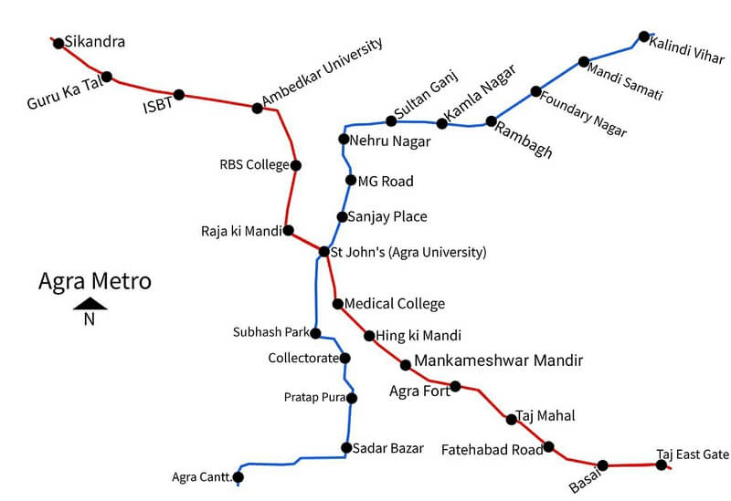 Agra metro map