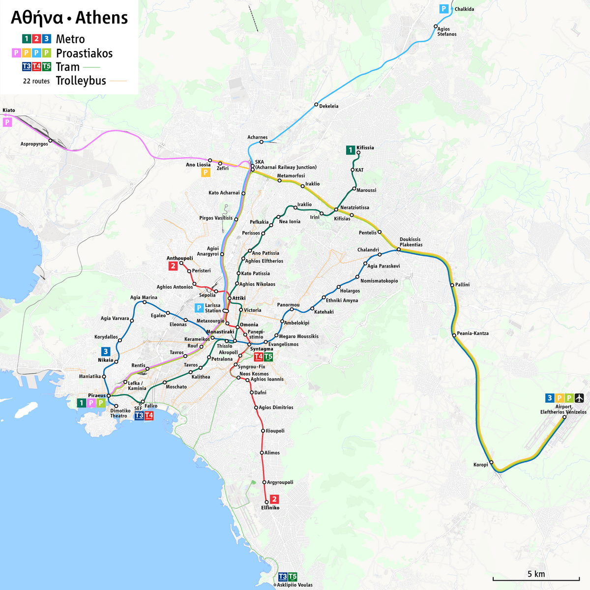 Athens metro map