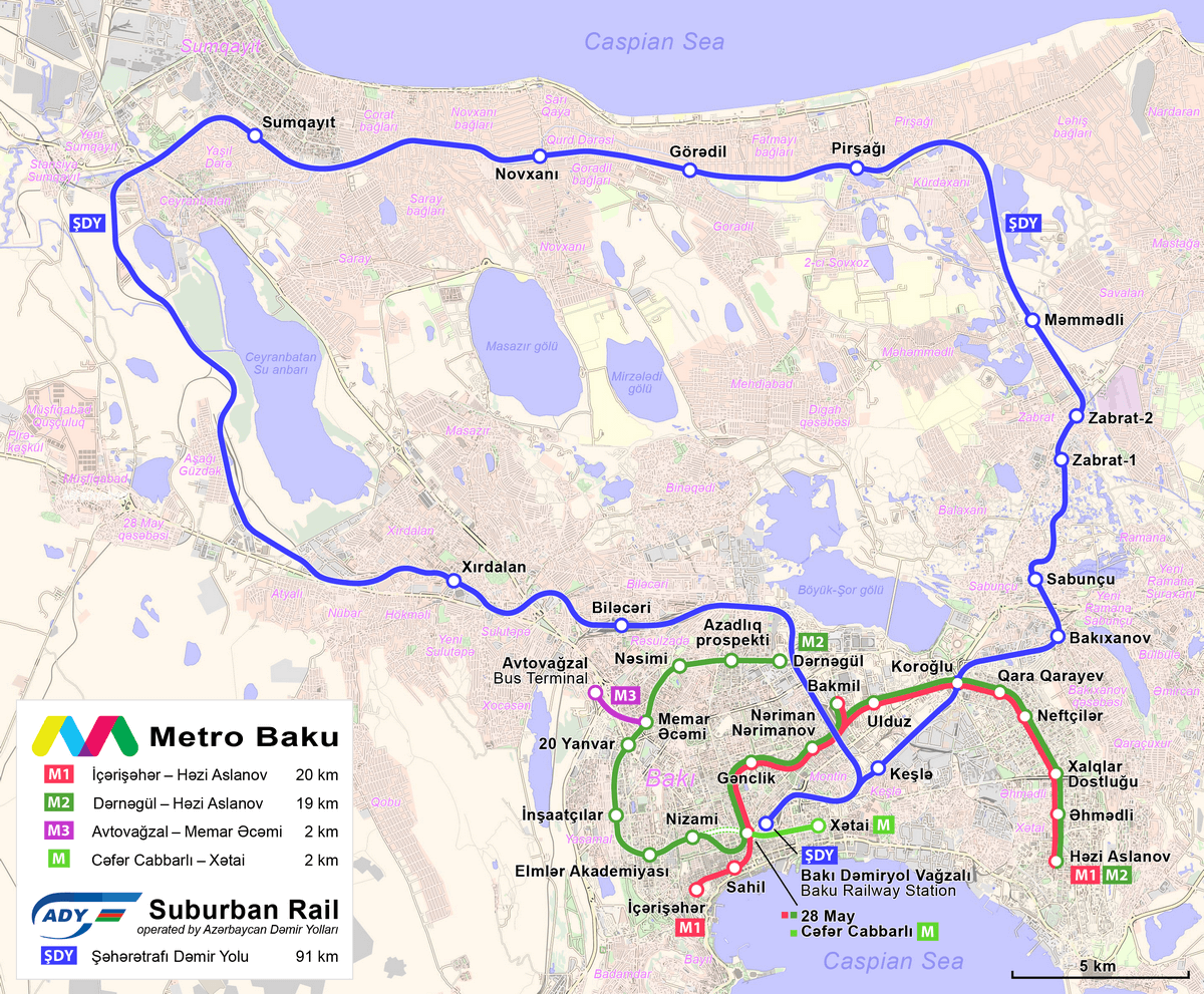 Baku metro map
