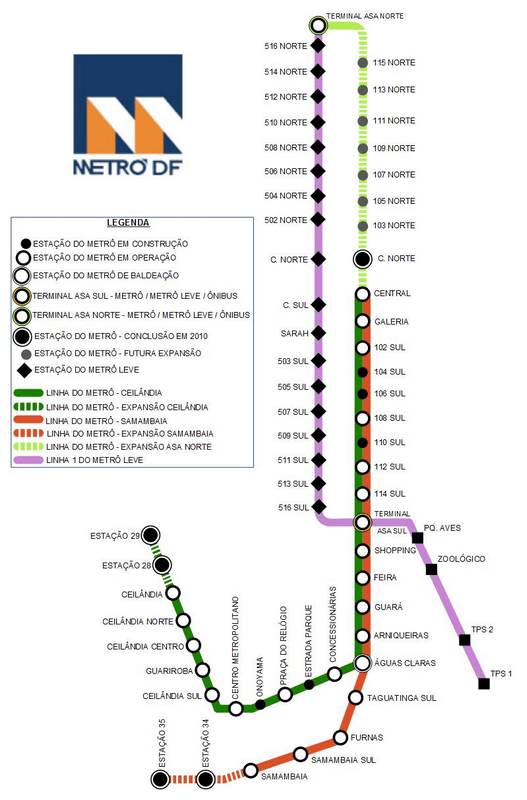 Brasilia subway map
