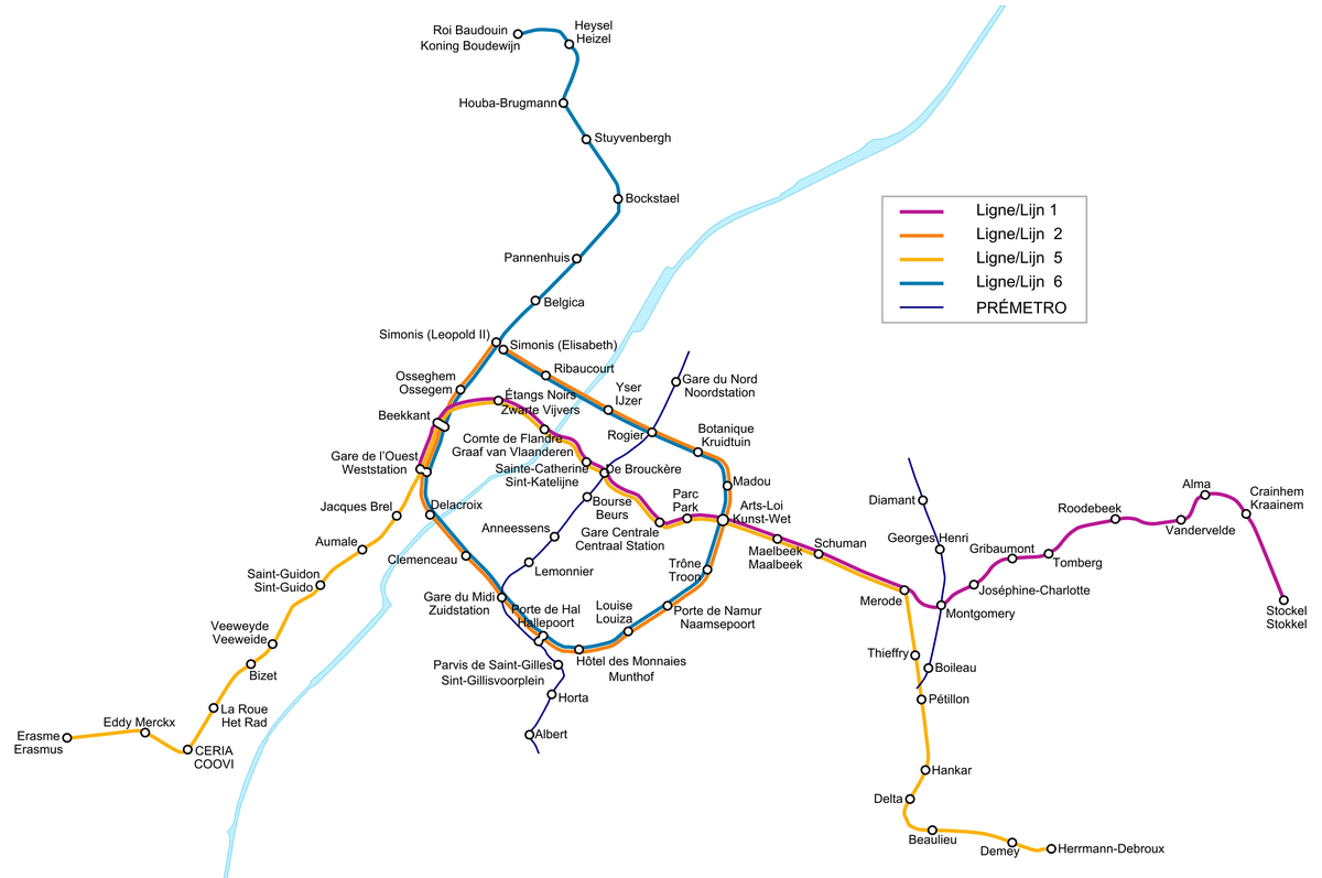 Brussels subway map