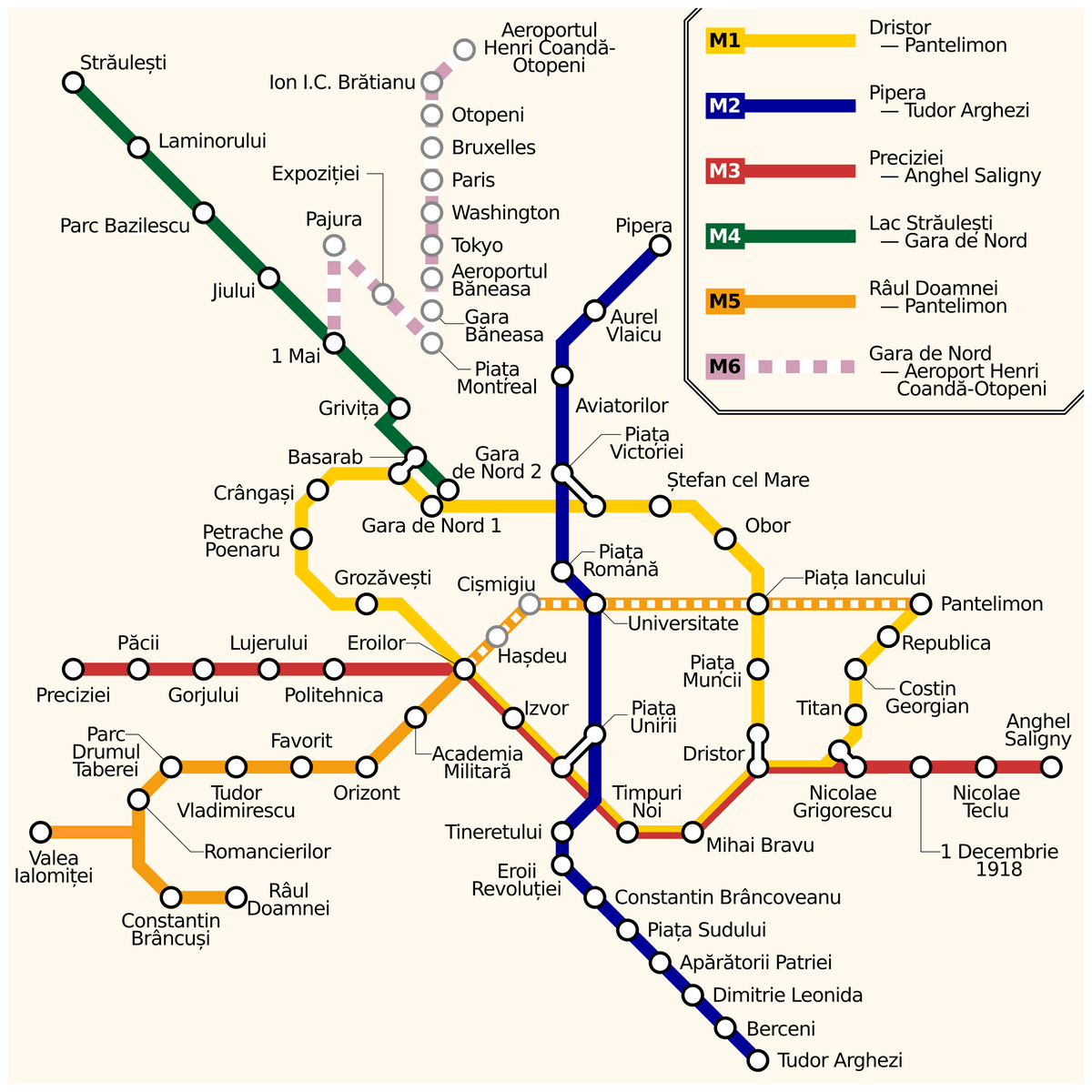 Bucharest subway map